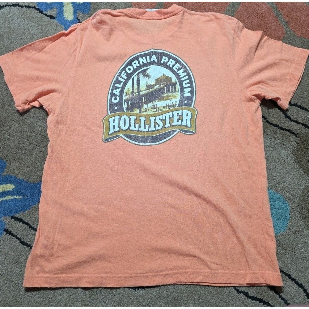 Vintage Hollister Co Shirt Mens Large Grunge Skater Surf Short Sleeve Y2K Orange
